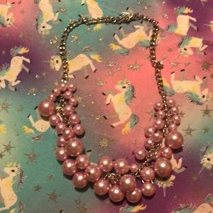 Pink/purple beaded cluster necklace!